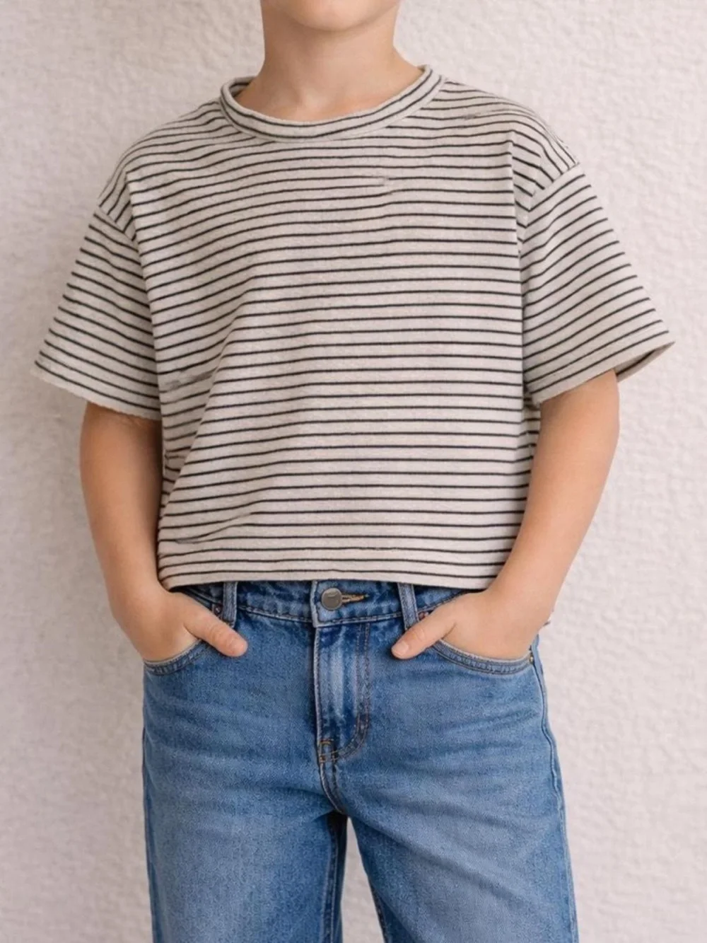 Zara Kids Striped Tee 6-7 Navy White Classic, Preppy, Basics Shirt